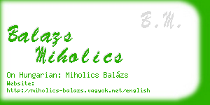 balazs miholics business card